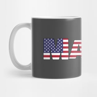 Maine State flag/ American flag logo Mug